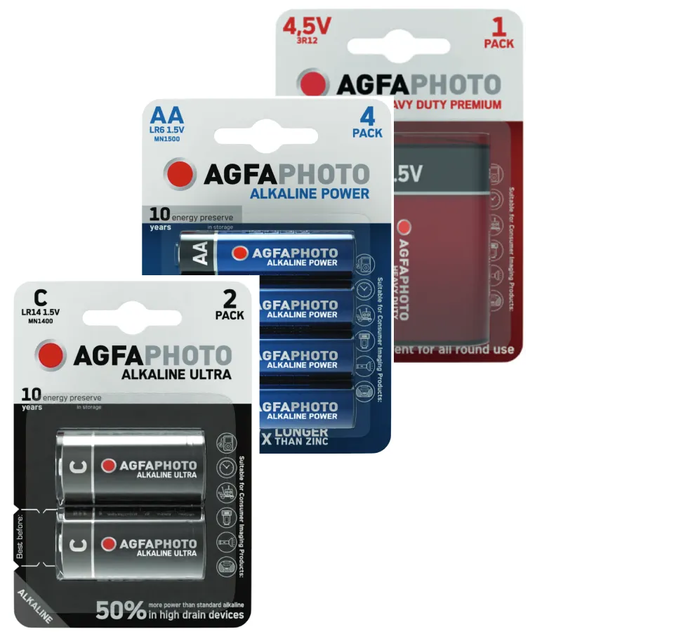 Μπαταρίες AgfaPhoto Alkaline Ultra, Alkaline Power και Heavy Duty Premium