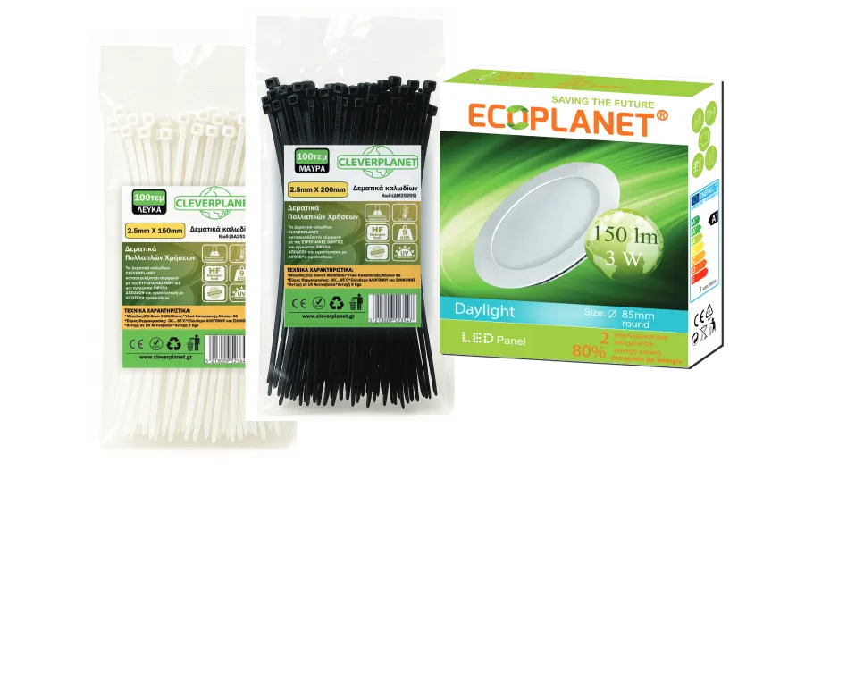 Δεματικά καλωδίων και φωτιστικό LED spot CleverPlanet